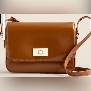 J Crew  Edie Italian Leather Crossbody Bag Brown